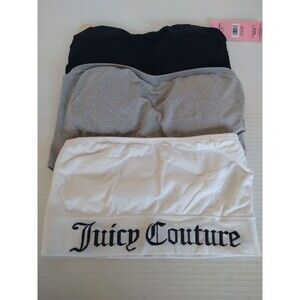 Lot of 3 Juicy Couture Strapless Bras Size M NWT/NWOT black gray white 1 no pads